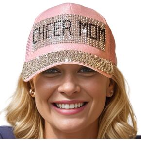 Popfizzy Cheer Mom Hat for Women, Bling Cheer Mom Accessories, Cheer Mom Era Trucker Hat, Cheer Mom Gifts, One Size
