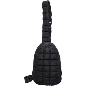 Puffer Tote Bag for Women, Quilted Tote Bag Mini Chest Bag, Quilted Carryall Puffer Shoulder Bag, Quilted Padding Lightweight, Travel Trip Bag(Black)