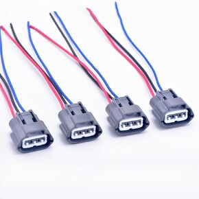 4PCS 3 Pin Automotive Waterproof Sensor Socket Ignition Coil Connector Plug Wiring Harness Pigtail for Nissan Altima Sentra Infiniti Suzuki