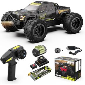 1/14 Brushless Fast RC Cars for Adults, Top Speed 60+ MPH RC Truck, All Terrain Remote Control Car Hobby Off-Road Remote Control Truck 4x4 Electric Vehicle Monster Trucks with 3S Battery