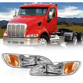 Headlights for Peterbilt 387 Truck High and Low Beam Bulb Left Driver Side Headlamp
