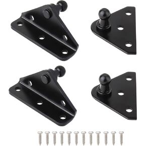 10MM Ball Stud Mounting Bracket for Gas Struts Lift Supports Shocks Spring Prop 4PCS, Black 4PCS, Black