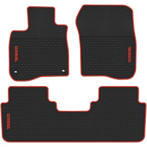 biosp Car Floor Mats for Honda CR-V CRV 5th 2017 2018 2019 Front And Rear Seat Heavy Duty Rubber Liner Black Red Vehicle Carpet Custom Fit-All Weather Guard Odorless