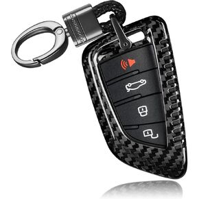 Key Fob Cover with Keychain Compatible with Toyota Supra GR A90 A91 MK5 2019-2024,Real Glass Fiber Smart Remote Key Fob Case Compatible with Toyota Supra Accessories, Red