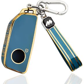 TPU Key Fob Cover with Keychain, Compatible with BMW 2023/2024 X1 X5 X6 X7 XM IX3 IX I5 I7 740i 760i 5/7 Series etc, Black