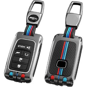 متوافق مع غطاء Honda Key Fob، حافظة أغطية Key Fob لسيارة Honda Accord Civic CRV Pilot Passport، هيكل معدني وحماية كاملة من السيليكون الناعم (رمادي 5 أزرار) in Kuwait