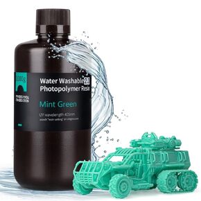 ELEGOO Water Washable 3D Printer Resin 2.0, Fast Curing Photopolymer Resin for Mars Saturn Jupiter MSLA DLP LCD 3D Printing, 385-405nm UV Curing 3D Printing Liquid, Ceramic Grey 1000g