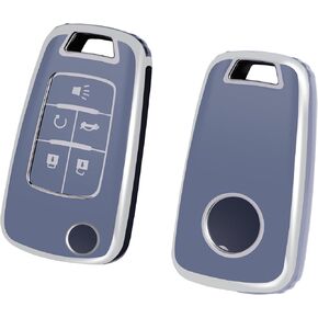 Key Fob Cover Compatible with Buick, Key Fob Case Fits for Chevy GMC Buick Terrain Encore Allure Regal Equinox Camaro Cruze Malibu Sonic Volt Spark Impala Car Accessories, Gold Black