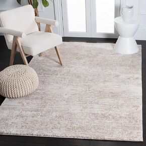 سجادة منطقة SAFAVIEH Century Collection - 8 × 10 بوصة، عاجي وبيج، تصميم تجريدي حديث، لا يتساقط ويسهل العناية به، مثالي للمناطق ذات حركة المرور العالية في غرفة المعيشة وغرفة النوم (CTY350B)
