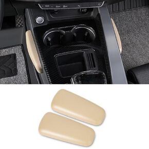 Car Armrest Cushion, Soft Leather Universal Knee Leg Elbow Pad, Center Console Thigh Support Pillow, Comfort Armrest for Car Interior Accessories(Beige)