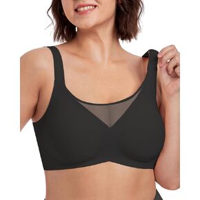 Mesh Bras for Women with Wide Adjustable Straps No Underwire Seamless Soft Everyday Bralettes