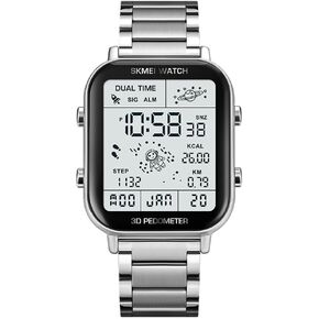 CARLIEN Men’s Digital Sports Multifunction Watch Stop Watch LED Display 3D Pedometer Space Astronomy Astronauts Calendar Calorie Calculation Waterproof Easy Reader Quartz Wristwatch Casual
