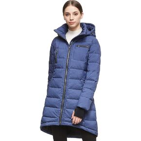 Orolay Women's Winter Down Jacket Long Quilted Puffer Coat Warm Hooded Slim Fit Outerwear