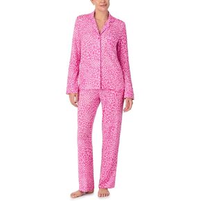 kate spade new york Women's 2-Piece Notch Collar Long Sleeve & Pant Pajama Set, Cozy Sweater Knit Fabric