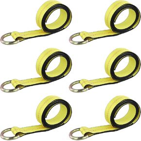 6 Pack 2 Inch x 8.2 Ft Lasso Tow Straps with D Ring, Car Tie Down Straps, Practical Trailer Straps for Vehicle Towing