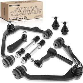 A-Premium Set of 8, Front Upper Control Arm, Sway Bar Link, Lower Ball Joint, Idler Arm, Pitman Arm, Compatible with Ford & Lincoln - 1997-2004 - F-150 F-250 Expedition Navigator Blackwood, RWD