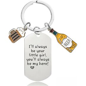 Dad Keychain From Daughter,Key Chain Keyring Father’s Day Gifts Birthday Gifts for Dad with Box