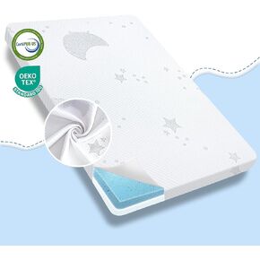 Pack and Play Mattress, 38 X 26in Pack N Play Mattresses Pad with Breathable Jacquard Cover, Portable Dual Sided Soft & Firm Memory Foam Baby Toddler Mattress for Pack n Play