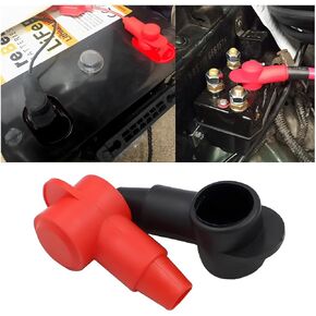 BESULEN 5/16" Stud Terminal Cover, 2 Pack Car Alternator Battery Stud Insulating Boots, Premium PVC Terminal Covers Protector for Power Junction Blocks, Car Accessories, 1 Red and 1 Black Pairs