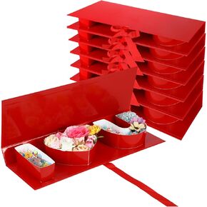 Ireer 6 Pack Valentine's Day Empty I Love U Flower Box Cardboard Letter Shaped Fillable Heart Gift Box for Wedding Bridal Chocolate Rose Packaging, 17.7 x 6.1 x 1.97 Inch(Pink,I Love U)