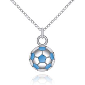 AILUOR 3D Soccer Pendant Necklace, Stainless Steel Football Necklace Ball Pendants Sports Necklace for Men Trendy Sport Lover Fan Team Jewelry Gifts for Husband