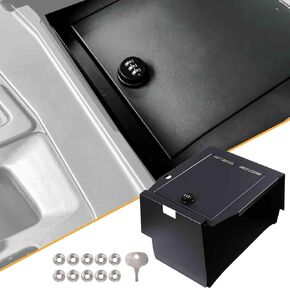 for F150 Console Box Safe,Center Console Lock Box with Digit Combo for 2021 2022 2023 Ford F150 Accessories,Gun Armrest Safe Lockbox Storage Box,Strong Steel Material