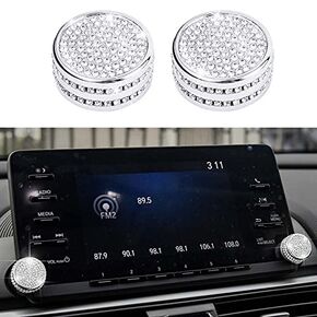 2Pcs Bling Crystal Navigation Touch Screen Volume Sound Radio Switch Knob Diamond Cover Trim just for Honda Accord Sedan Touring Sport EX EX-L LX 10th 2018 2019 2020 2021