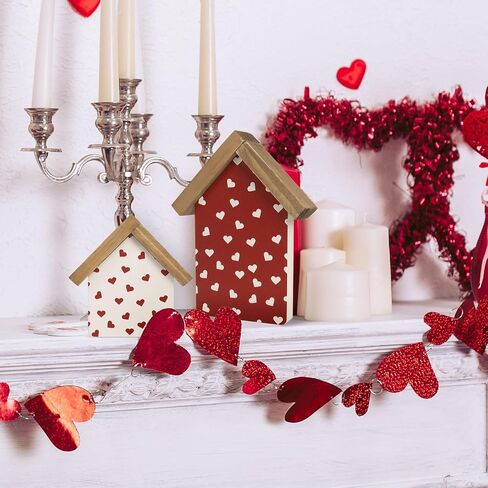 Valentines Day Decorations For Home, Wooden Love Lives Here Sign, Valentine'S Day Indoor Table Shelf Tiered Tray Mantel Office Pink Red House Decor in Saudi Arabia