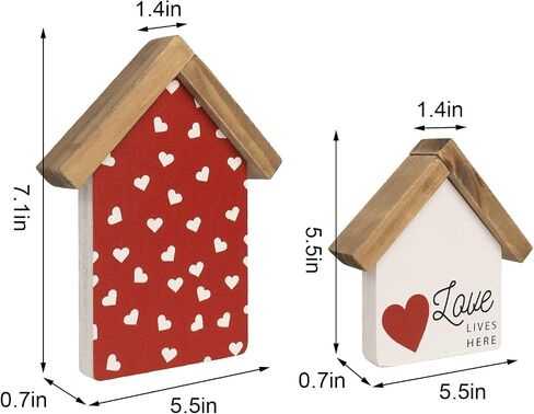 Valentines Day Decorations For Home, Wooden Love Lives Here Sign, Valentine'S Day Indoor Table Shelf Tiered Tray Mantel Office Pink Red House Decor in Saudi Arabia