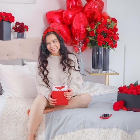 peony man Valentine’s Day Headbands for Women Red Knotted Wide Hairband Heart Rhinestone Jeweled Headbands for Valentine's Day Anniversary Dating Party Holiday Wedding Birthday in Kuwait