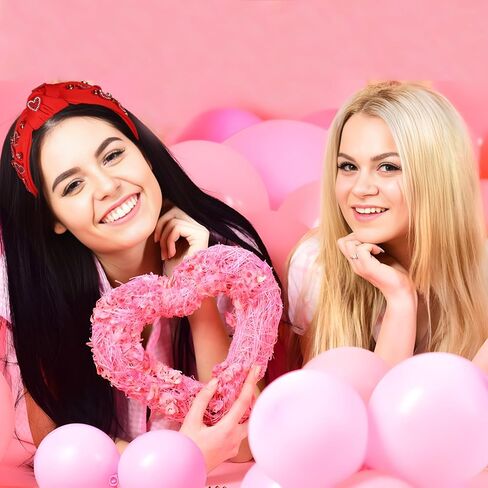peony man Valentine’s Day Headbands for Women Red Knotted Wide Hairband Heart Rhinestone Jeweled Headbands for Valentine's Day Anniversary Dating Party Holiday Wedding Birthday in Kuwait
