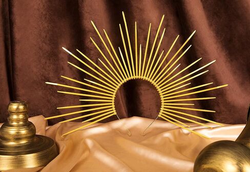 Fantherin Women's Goddess Halo Crown Headband - Zip Tie Spiked Angel Headpiece Headdress for Cosplay Halloween Costume Party (Gold) in Kuwait