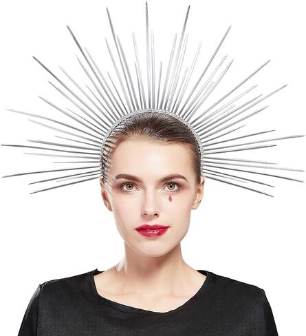 Fantherin Women's Goddess Halo Crown Headband - Zip Tie Spiked Angel Headpiece Headdress for Cosplay Halloween Costume Party (Gold) in Kuwait