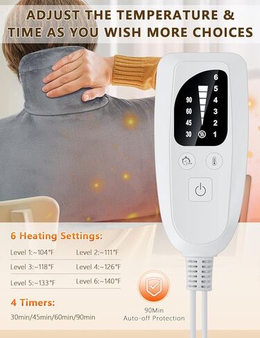 وسادة تسخين للرقبة والكتف، هدايا للنساء والرجال والأم والأب، وسادات حرارية كهربائية للظهر/الركبة/الساق، وسادة تسخين كبيرة مرجحة، يمكن غسلها في الغسالة، تسخين سريع، إيقاف تلقائي، 19.7 بوصة × 22.4 بوصة in Kuwait