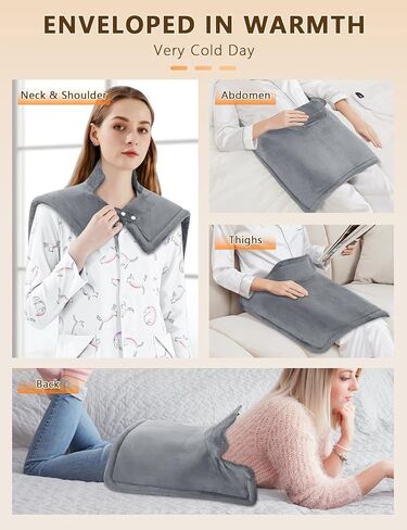 وسادة تسخين للرقبة والكتف، هدايا للنساء والرجال والأم والأب، وسادات حرارية كهربائية للظهر/الركبة/الساق، وسادة تسخين كبيرة مرجحة، يمكن غسلها في الغسالة، تسخين سريع، إيقاف تلقائي، 19.7 بوصة × 22.4 بوصة in Kuwait