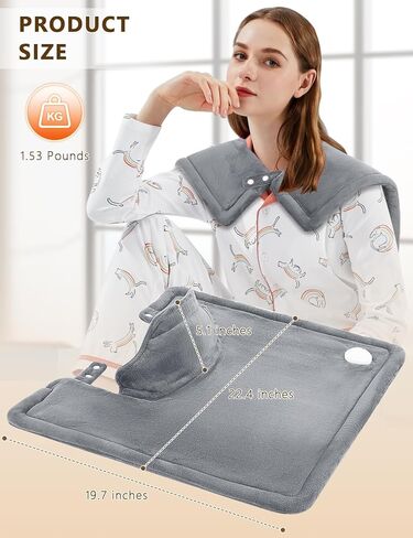 وسادة تسخين للرقبة والكتف، هدايا للنساء والرجال والأم والأب، وسادات حرارية كهربائية للظهر/الركبة/الساق، وسادة تسخين كبيرة مرجحة، يمكن غسلها في الغسالة، تسخين سريع، إيقاف تلقائي، 19.7 بوصة × 22.4 بوصة in Kuwait