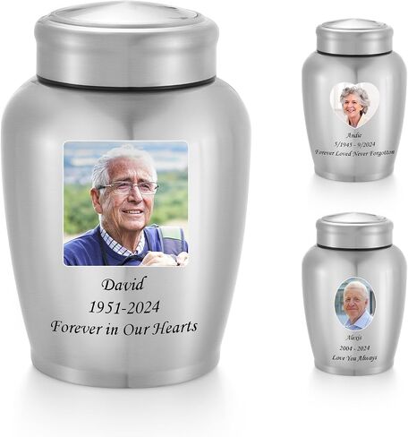SOITIS Large Urns for Ashes Adult Male Female-Decorative Urns, Stainless Steel Funeral Keepsake for Ashes Remains Cremation Urn for Human Ashes for Women Man Hold Up to 150 Cubic Inch in Kuwait