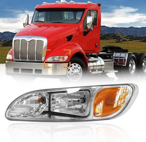 Headlights for Peterbilt 387 Truck High and Low Beam Bulb Left Driver Side Headlamp in Kuwait