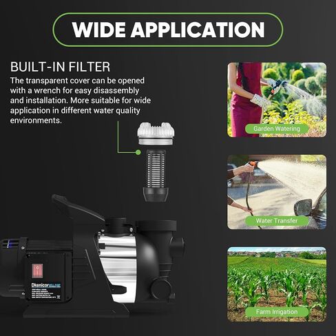 1.6HP Portable Water Transfer Pump, 1000GPH Shallow Well Jet Pump with Built-in Filter, Garden Booster Pump for Home, Garden, Lawn, 120V, Black in Saudi Arabia