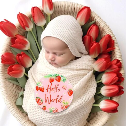 Acrylic Baby Birth Announcement Sign with Stand, Western Cowboy Theme Double-Sided Newborn Name Board, Hello World Milestone Card for Welcome Baby Hospital Nursery Gift Photo Prop in Kuwait