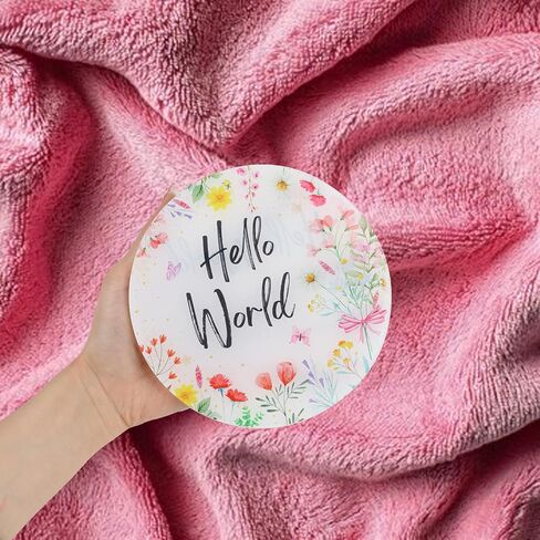 Acrylic Baby Birth Announcement Sign with Stand, Western Cowboy Theme Double-Sided Newborn Name Board, Hello World Milestone Card for Welcome Baby Hospital Nursery Gift Photo Prop in Kuwait