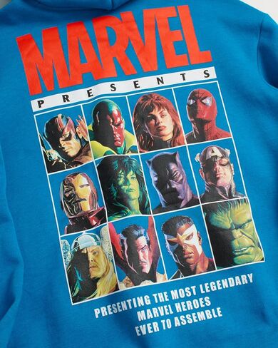 سويت شيرت بغطاء للرأس من الصوف للرجال من Marvel - Retro Iron Man، Hulk، Captain America، Thor، Spider-Man in Kuwait