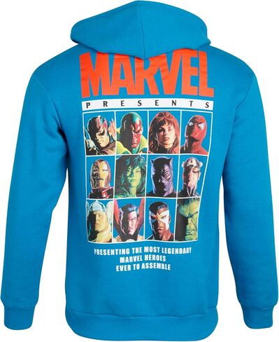 سويت شيرت بغطاء للرأس من الصوف للرجال من Marvel - Retro Iron Man، Hulk، Captain America، Thor، Spider-Man in Kuwait
