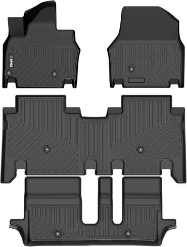 HAFIDI® Floor Mats Fit for Kia EV9 2024 2025 (7 Seats) All Weather Protection TPE Anti-Slip Car Floor Liners, Fits 1st & 2nd & 3rd Row Full Set Custom Accessories, Black in Saudi Arabia