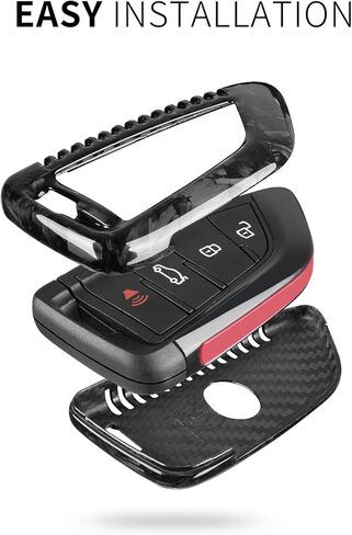 Key Fob Cover with Keychain Compatible with Toyota Supra GR A90 A91 MK5 2019-2024,Real Glass Fiber Smart Remote Key Fob Case Compatible with Toyota Supra Accessories, Red in Kuwait