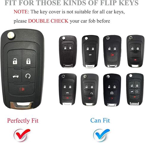 غطاء مفتاح Fob متوافق مع Buick، جراب Key Fob يناسب Chevy GMC Buick Terrain Encore Allure Regal Equinox Camaro Cruze Malibu Sonic Volt Spark Impala ملحقات السيارة، ذهبي أسود in Kuwait