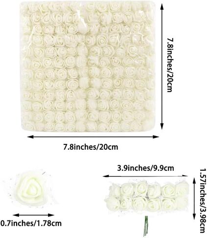 432 Pcs Mini Artificial Rose Flower Heads Real Looking Foam Fake Roses Heads for DIY Wedding Flowers Accessories Bridal Hair Clips Headbands Dress Valentine's Day Decoration(Red) in Saudi Arabia