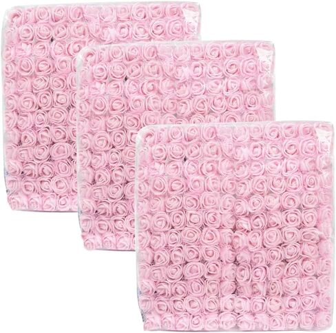 432 Pcs Mini Artificial Rose Flower Heads Real Looking Foam Fake Roses Heads for DIY Wedding Flowers Accessories Bridal Hair Clips Headbands Dress Valentine's Day Decoration(Red) in Saudi Arabia