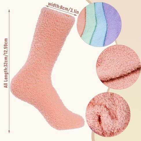 4 أزواج من الجوارب الغامضة للنساء، جوارب شبشب ناعمة، جوارب شتوية دافئة منفوش، جوارب نوم منزلية in Kuwait