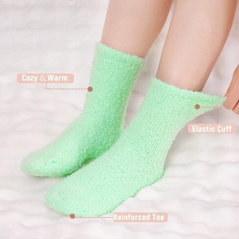 4 أزواج من الجوارب الغامضة للنساء، جوارب شبشب ناعمة، جوارب شتوية دافئة منفوش، جوارب نوم منزلية in Kuwait